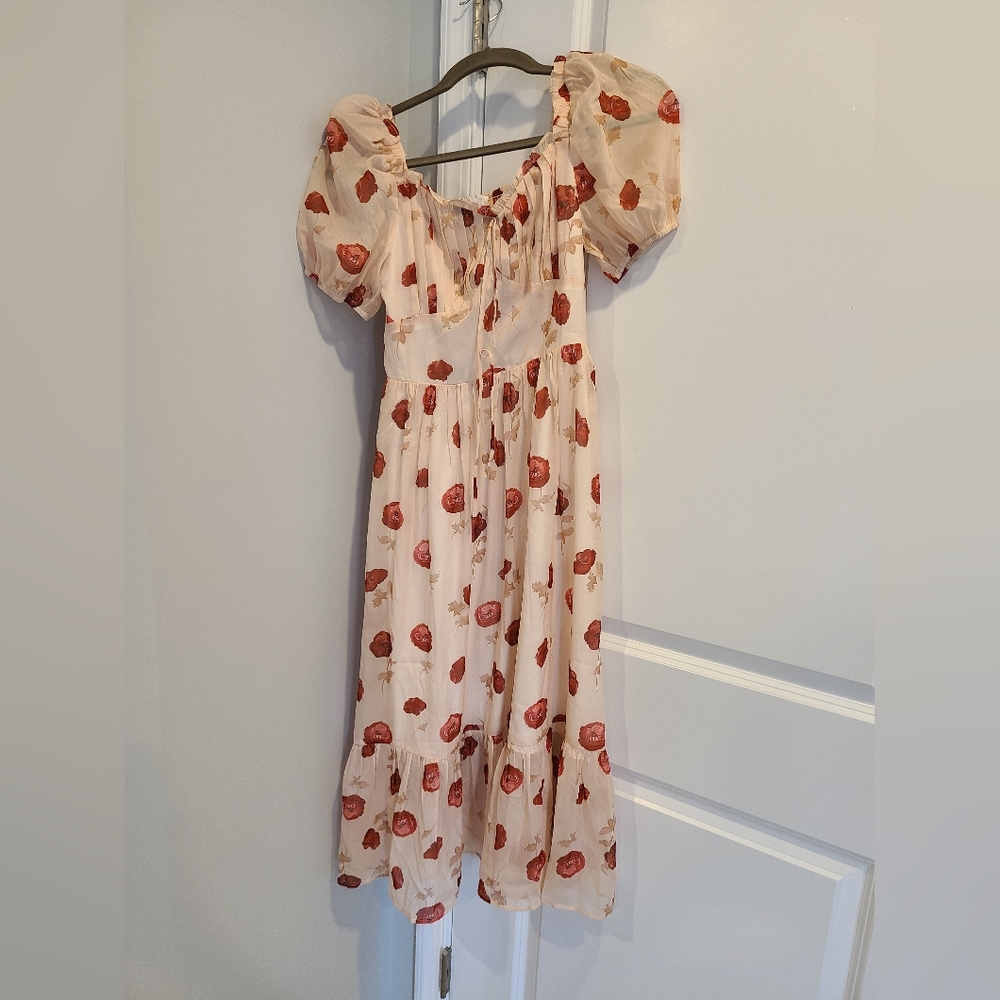 Off the shoulder puff sleeve dress